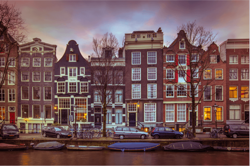 Historic Canal houses on the Brouwersgracht in Amsterdam