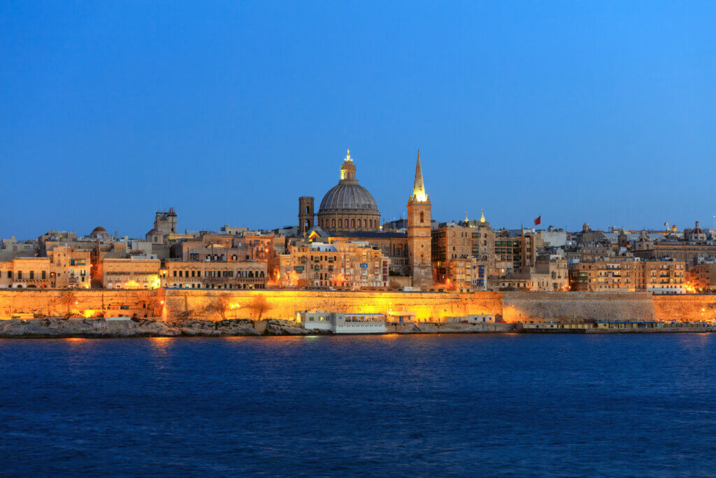 Skyline of Valletta, Malta,